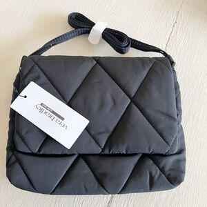 NWT: Vera Bradley Small Flap Hipster -Moonless Night Quilted Crossbody Black Bag